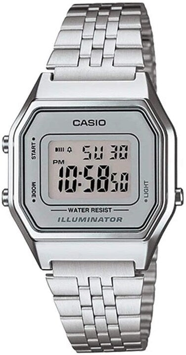 Casio - Womens Watch, Digital Display And Stainless Steel Strap- LA680WA-7DF
