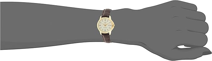 Men's Water Resistant Analog Watch MTP-V004GL-9AUDF - 42 mm - Brown