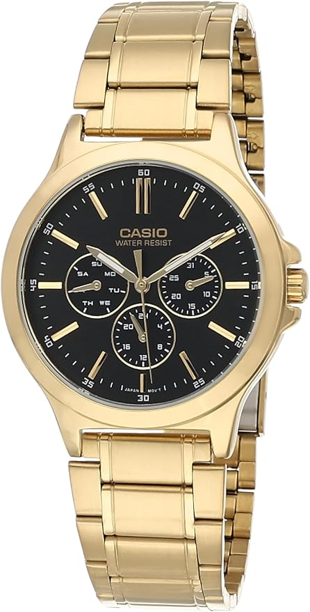 MTP-V300G-1AUDF Black Dial ,Gold Band