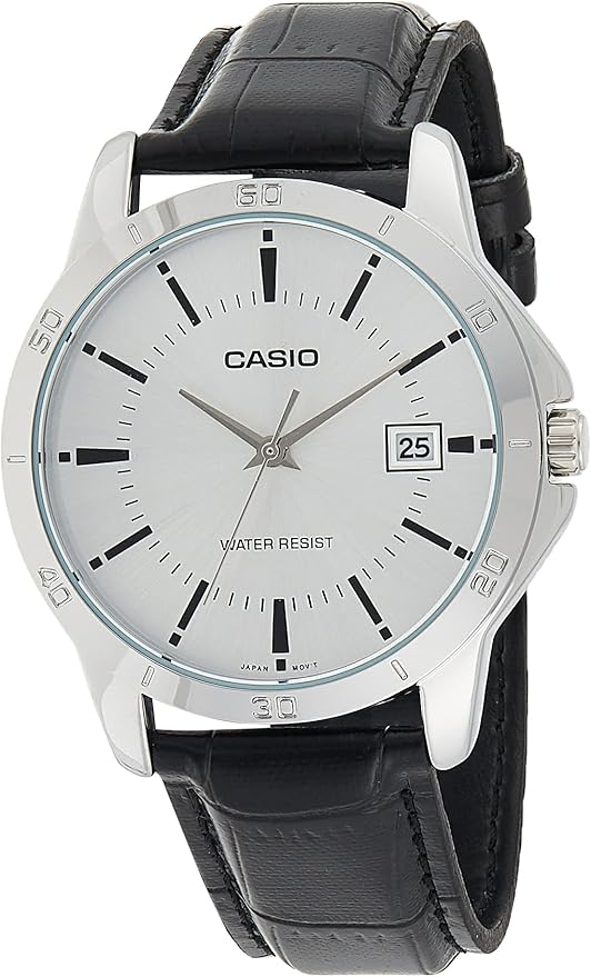 Casio - Watch For Men Black Dial Leather Band - MTP-V004L-1A